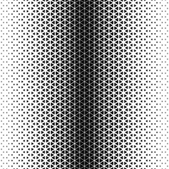 Black and white halftone triangles pattern. Abstract geometric gradient background. Vector illustration.
