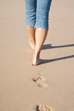 Woman On Beach, Camaret-sur-Mer, Finistere, Bretagne, France