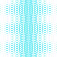 White blue halftone triangles pattern. Abstract geometric gradient background. Vector illustration.