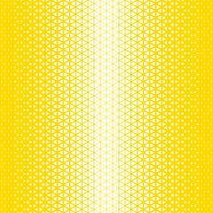 White yellow halftone triangles pattern. Abstract geometric gradient background. Vector illustration.