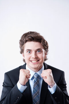 Portrait of Excited Young Businessman
