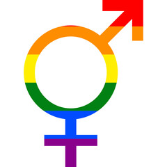 Bigender gender orientation rainbow symbol sexual icon