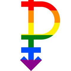 Obraz premium Pangender gender orientation rainbow symbol sexual icon