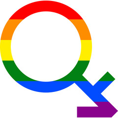 Intergender gender orientation rainbow symbol sexual icon