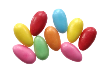 Gordijnen Colorful easter eggs candy isolated on transparency png file © cobaltstock