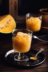 Summer Fruit Dessert with Yellow Watermelon