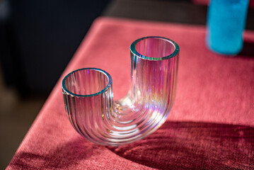 iridescent glass vase