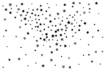 Star confetti. Silver casual confetti background. Bright design pattern.