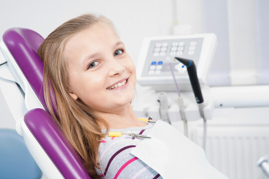 Portrait of Girl at Dentist's Office for Appointment, Germany