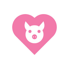 creative love pig logo