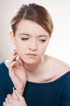 Head and Shoulders Portrait of Teenage Girl in Studio