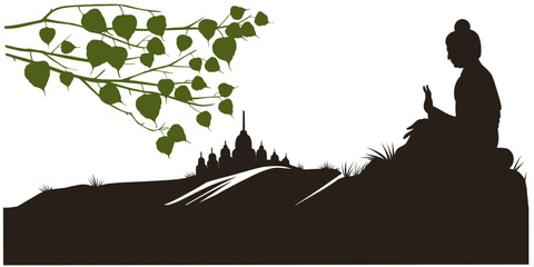 Obraz premium Silhouette of buddha