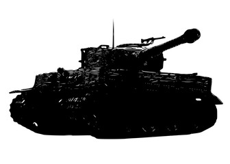 silhouette of tank