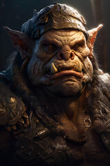 Obraz premium Vicious and Terrifying Ogre Staring You Down . Generative AI