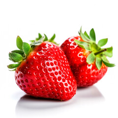 strawberries isolated on white background. Ai Generated.
