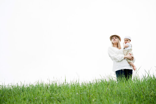 Portrait of Mother and Daughter Outdoors, Mannheim, Baden-Wurttemberg, Germany