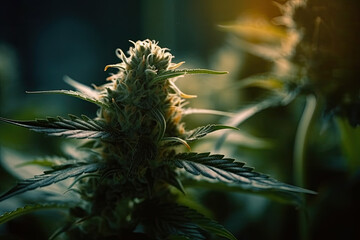 close up of marijuana plant created with Generative AI technology