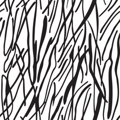 Seamless pattern with chaotic bold lines. Vector seamless