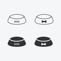 dog food bowl vector isolated icon