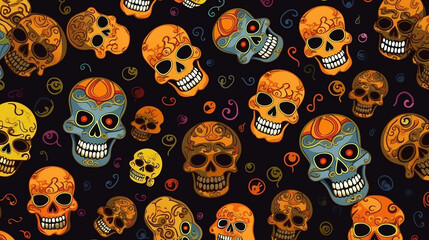 Halloween skulls background