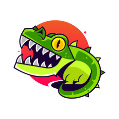 Crocodile, alligator or animal painted tribal ethnic ornament. Hand drawn vector illustration with decorative