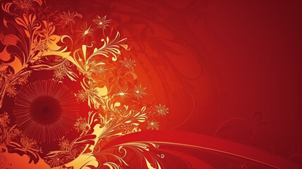 red and gold Christmas background with room for copy