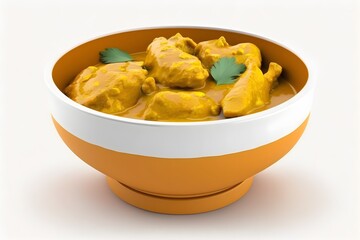 Delicious Chicken Curry Serving in Bowl. Created with Generative AI Technology