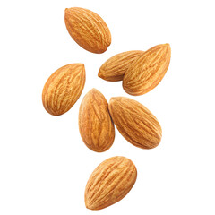 Flying delicious almonds cut out