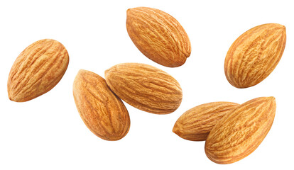 Obraz na płótnie Canvas Flying delicious almonds cut out