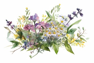 Watercolor wildflowers
