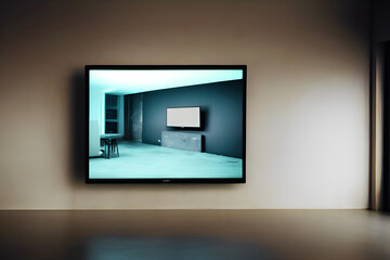 empty room with tv panel