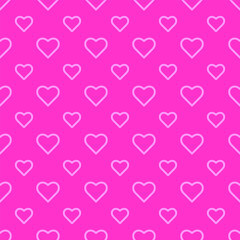 Endless seamless pattern of hearts  Pink vector hearts on a Purple background Wallpaper for wrapping paper Background. Vector illustration Textile Fabric design. Pattern with hearts Celebration Heart