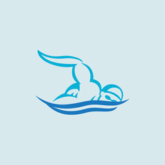 swimmer swimming freestyle logo