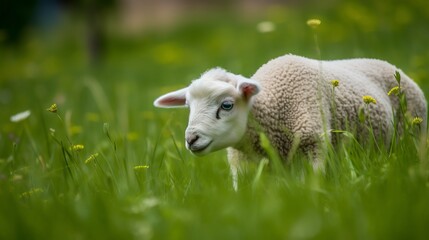 Obraz premium Adorable Suffolk Lamb