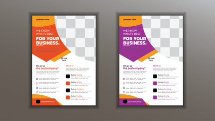 Corporate business a4 flyer vector template design for a digital marketing company. annual report geometric proposal poster and brochure cover. 