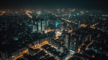 Fototapeta na wymiar dubai city in the night created with Generative AI technology