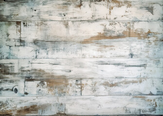 Distressed white wood grain texture. Generative AI.
