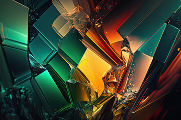 creative broken colorful glass background. Generative AI