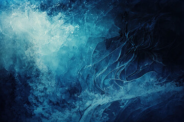 blue winter frost, ice texture. Generative AI