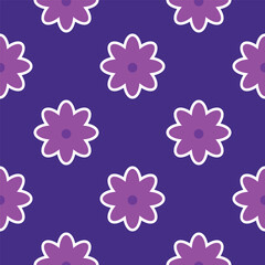 Y2K floral pattern. Funny funky retro flowers background