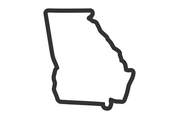 Georgia outline symbol. US state map. Vector illustration - obrazy, fototapety, plakaty