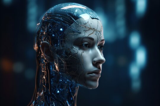 Artificial intelligence. Concept of digital networks. Development of science fiction technologies. Machine learning. Neural network Modern sci-fi. Service information technology system. Generative AI.