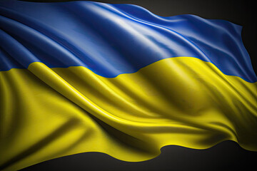waving ukrainian flag. Generative AI