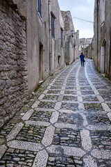 View of Erice, a medieval town and commune in the province of Trapani, Sicily, Italy