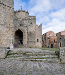 View of Erice, a medieval town and commune in the province of Trapani, sicily, Italy