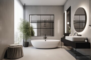 Fototapeta na wymiar Modern bathroom interior Generative AI