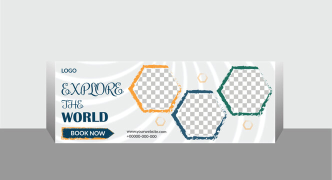 Modern Facebook cover for traveller and travel agency.