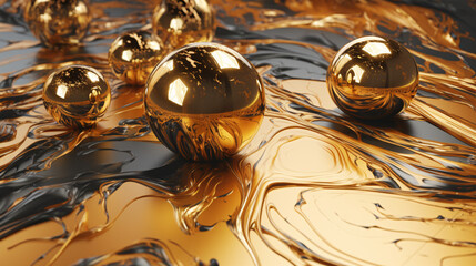 glossy golden and marble mix wallpaper generative ai