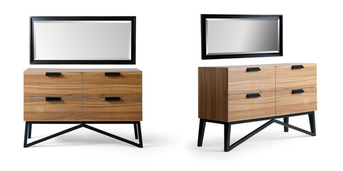 Bed dressing table isolated on white background . different angle