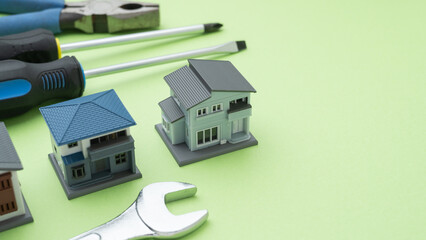 工具と模型の住宅｜住宅設備修理イメージ